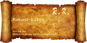 Rakusz Kitti névjegykártya